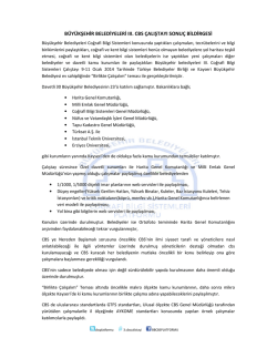 B&uuml;y&uuml;kşehir Belediyeleri III. CBS &Ccedil;alıştayı Sonu&ccedil; Bildirgesi