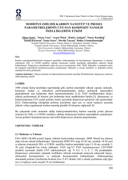 modifiye edilmiş karbon nanot&uuml;p ve proses parametrelerinin cnt-pan