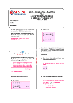 8. Sınıf deneme sınavı