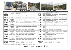 Otob&uuml;s Saatleri PDF Olarak İndir