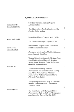 İ&Ccedil;İNDEKİLER / CONTENTS Osman METİN &Ouml;znur KOYUNCU Sarp