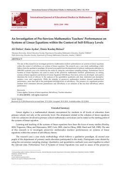 Abstract - International Journal of Educational Studies in Mathematics