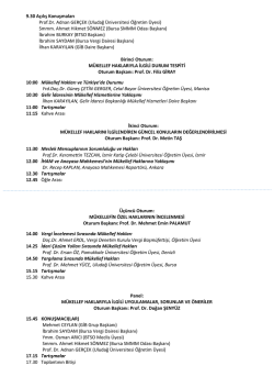 9.30 A&ccedil;ılış Konuşmaları Prof.Dr. Adnan GER&Ccedil;EK (Uludağ