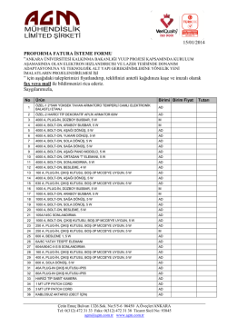 15/01/2014 PROFORMA FATURA İSTEME FORMU