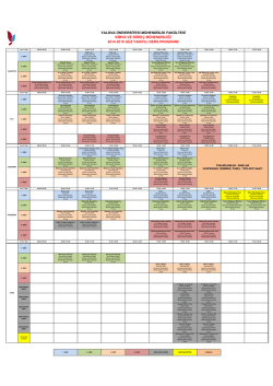 Kimya ve S&uuml;re&ccedil; M&uuml;hendisliği (KSM) Ders Programı