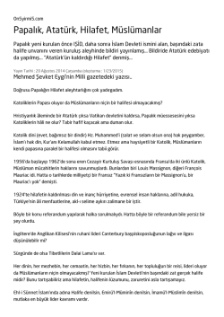 Papalık, Atat&uuml;rk, Hilafet, M&uuml;sl&uuml;manlar