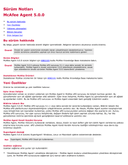 McAfee Agent 5.0.0 S&uuml;r&uuml;m Notları