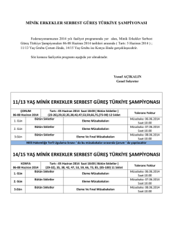 11/13 yaş minik erkekler serbest g&uuml;reş t&uuml;rkiye şampiyonası 14/15