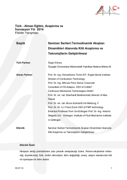 Seminer Serileri: Termodinamik Akışkan Dinamikleri Alanında Kilit