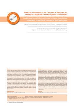 Blood Patch Pleurodesis in the Treatment of Persistant Air Leakage