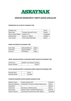 m&uuml;şteri memnuniyet anketi &ccedil;ekiliş sonu&ccedil;ları