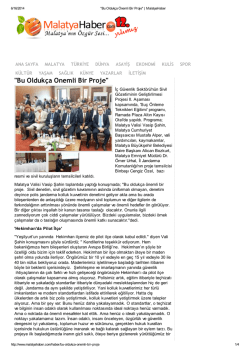 "Bu Olduk&ccedil;a &Ouml;nemli Bir Proje"