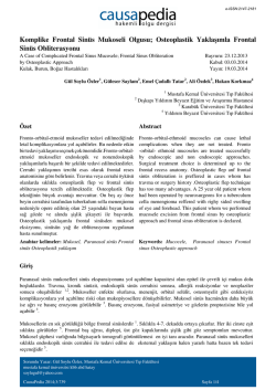 Osteoplastik Yaklaşımla Frontal Sin&uuml;s Obliterasyonu