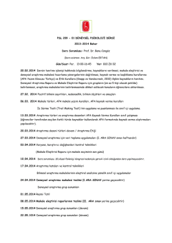 PSL 209 - 01 DENEYSEL PSİKOLOJİ DERSİ 2013