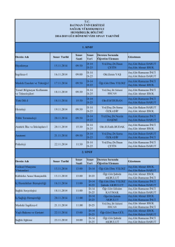 Dersin Adı Sınav Tarihi Sınav Saati Sınav Yeri Dersten Sorumlu