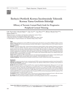 İlerleyici Periferik Kornea İncelmesinde Tektonik Kornea Yama
