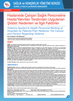 Hastanede &Ccedil;alışan Sağlık Personeline Hasta