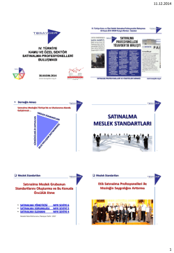 SATINALMA MESLEK STANDARTLARI