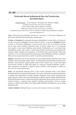 Elektronik Burun Kullanılarak Bazı Alg &Ouml;rneklerininKarşılaştırılması