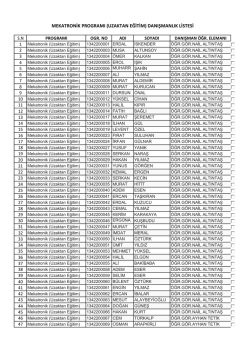 MEKATRONİK PROGRAMI (UZAKTAN EĞİTİM) DANIŞMANLIK