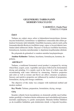 &Ccedil;AKIROĞLU, Funda Pınar-GELENEKSEL TARHANANIN