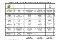 mersin orman b&ouml;lğe m&uuml;d&uuml;rl&uuml;ğ&uuml; aralık ayı yemek listesi