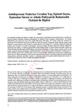 Antidepresan Tedaviye Cevabın Yaş, Epizod