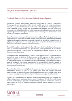 &Ouml;ne &Ccedil;ıkan Hukuki Gelişmeler &ndash; Eyl&uuml;l 2014 Perakende Ticaretin