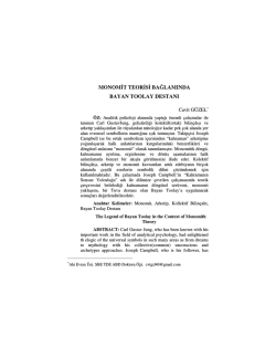 monomđt teorđsđ bağlamında bayan toolay destanı