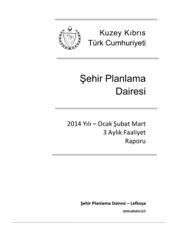 Ocak Şubat Mart - Şehir Planlama Dairesi