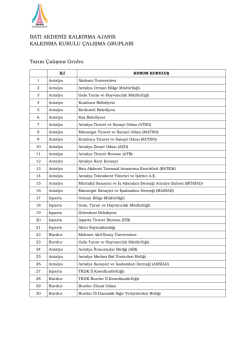BATI AKDENİZ KALKINMA AJANSI KALKINMA KURULU ÇALIŞMA