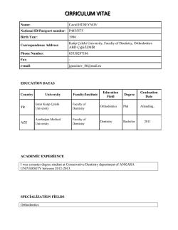 ARBIS Özgeçmiş Formatı