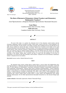 The Rate of Burnout of Elementary School Teachers and