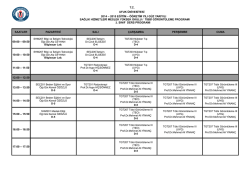 T.C. UFUK &Uuml;NİVESİTESİ 2014 &ndash; 2015 EĞİTİM &ndash; &Ouml;ĞRETİM YILI G&Uuml;Z