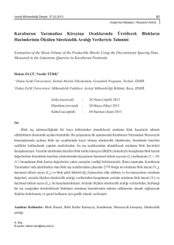 Karaburun Yarımadası Kire&ccedil;taşı Ocaklarında &Uuml;retı̇lecek Blokların