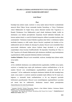482 SİLAHLI &Ccedil;ATIŞMALAR HUKUKUNUN UYGULANMASINDA AD