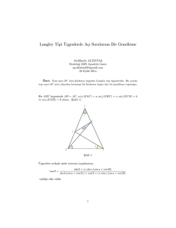 Langley Tipi &Uuml;&ccedil;genler i&ccedil;in Bir Genelleme