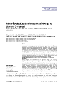 Primer İskelet Kası Lenfoması Olan İki Olgu Ve Literatür Derlemesi