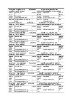 ADI SOYADI :ŞEYHMUS OKAN NUMARASI: GELDİĞİ OKUL