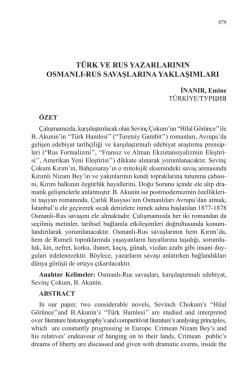 İNANIR, Emine-T&Uuml;RK VE RUS YAZARLARININ OSMANLI