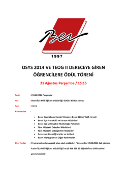 osys 2014 ve teog ıı dereceye giren &ouml;ğrencilere &ouml;d&uuml;l t&ouml;reni
