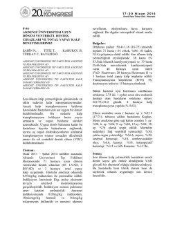 p-54 akdenız &uuml;nıversıtesı uzun d&ouml;nem ventrık&uuml;l destek cıhazları ve