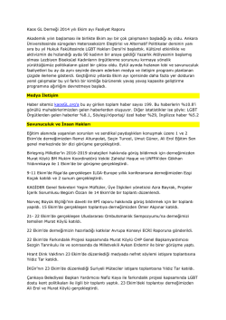 Kaos GL Derneği 2014 yılı Ekim ayı Faaliyet Raporu Akademik yılın