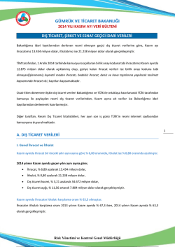 Nisan Ayı B&uuml;lteni - G&uuml;mr&uuml;k ve Ticaret Bakanlığı