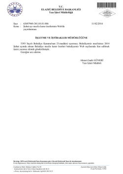 Şubat ayı meclis karar &ouml;zetlerinin Web de yayınlanması