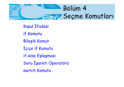 Bölüm 4 Seçme Komutları