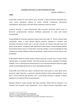 Kooperatif&ccedil;ilik ve Kadın Kooperatifleri