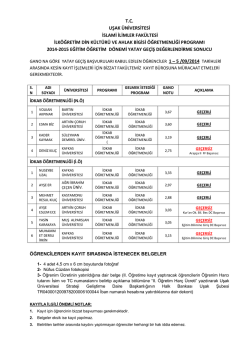 İ&ccedil;in Tıklayınız... - İslami İlimler Fak&uuml;ltesi