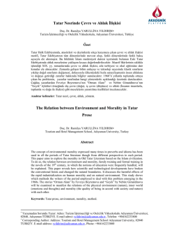 Tatar Nesrinde &Ccedil;evre ve Ahlak İlişkisi The Relation