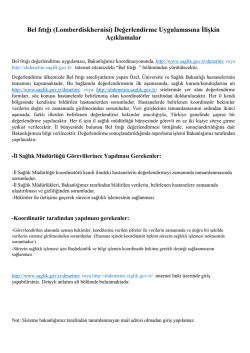 Bel fıtığı (Lomberdiskhernisi) Değerlendirme